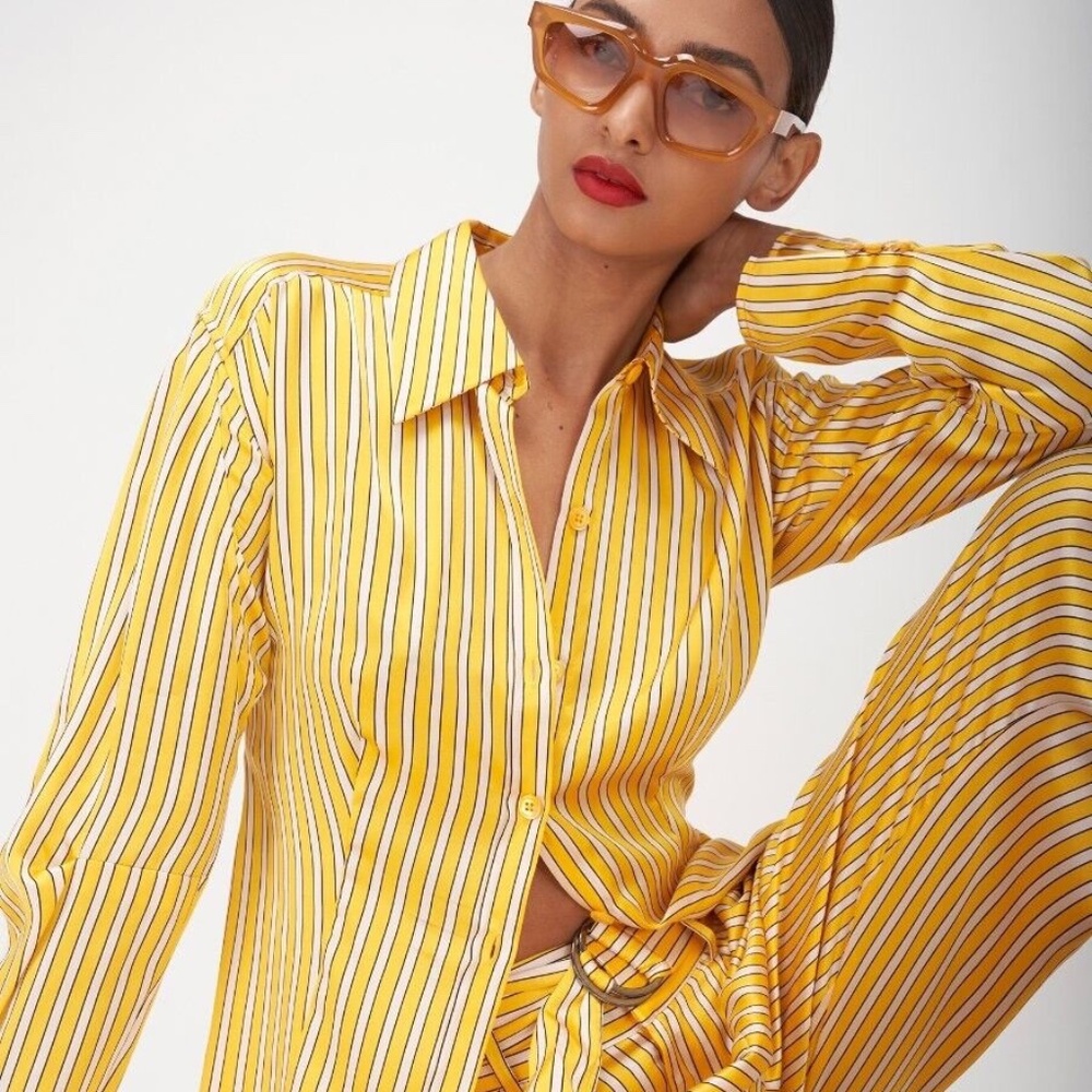 Equipment Bailey Long Sleeve Silk Shirt Citrus Multi Sz 0 / XS NWT❤️